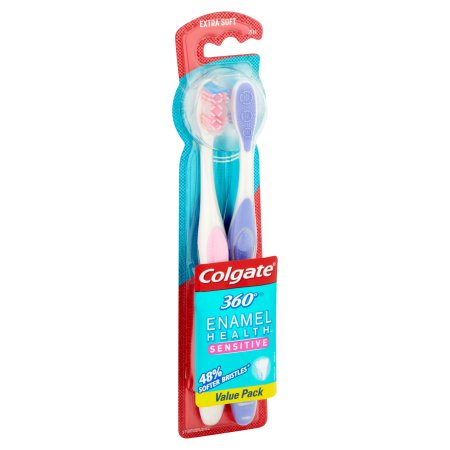 Colgate Enamel Health Sensitive Toothbrush Value Pack, Extra Soft, 2 Count